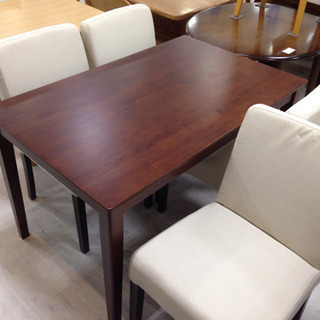ダイニングテーブル 5点セットダークブラウン　インテリアコア※取りに来れる方優先 取りに来れる方限定！ダークブラウンのダイニング5点セット！