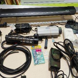 アクアリウム 熱帯魚900水槽 上部、外部フィルター等その他もろもろセット