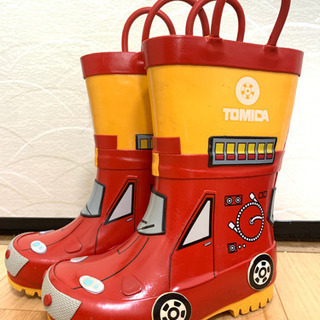 梅雨の登園に！トミカ 消防車 レインシューズ 長靴