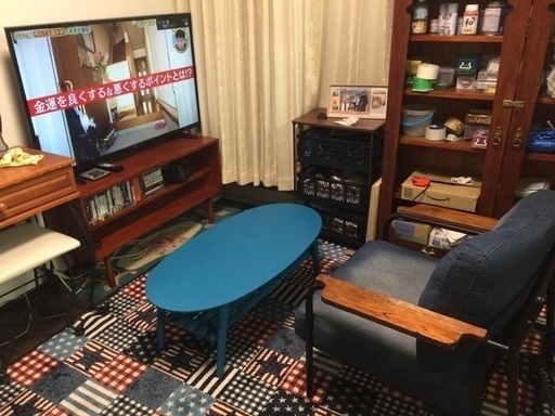 受付中 ものすごい色のコーヒーテーブル ピーコックブルー つや消しマットカラー Diy塗装品 ねこぴー 堺のテーブル コーヒーテーブル の中古あげます 譲ります ジモティーで不用品の処分