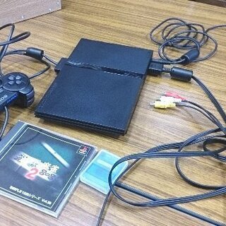 ＰＳ２ゲーム機一式・電源投入立上確認済・麻雀ロム添付（DVD 、...