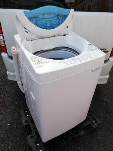 ◼️商談中◼️2017年製◼️東芝 ステンレス槽 全自動洗濯機 5kg 風乾燥機能付 AW-5G5