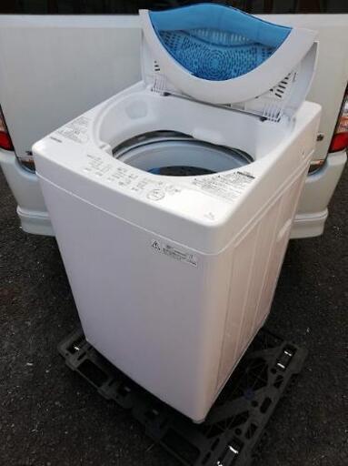 ◼️商談中◼️2017年製◼️東芝 ステンレス槽 全自動洗濯機 5kg 風乾燥機能付 AW-5G5