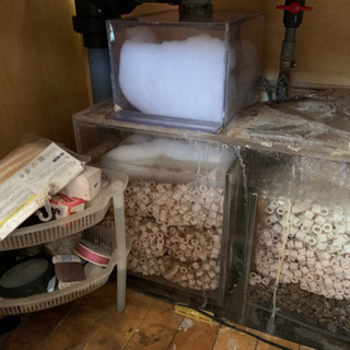 Marfiedオーダー品1800水槽・1200ろ過水槽 オーバーフロー設備一式 