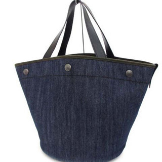 美品 プラダ 1BG244 デニム レザー 2WAY トートバッグ 美品 プラダ 1BG244 デニム レザー 2WAY トートバッグ