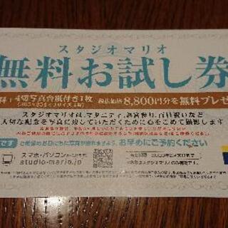 スタジオマリオ無料お試し券(￥8800相当)