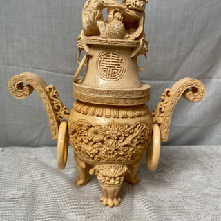 中国古美術香炉 細工彫 香炉 練り物 ②お値引きしました
