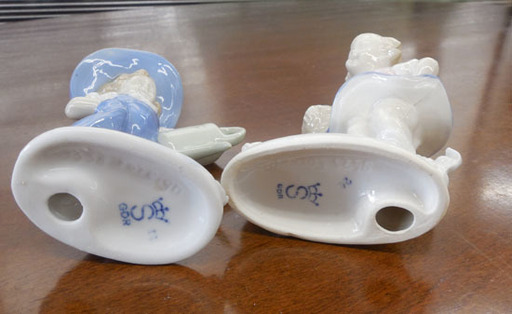 ▷陶器人形 2体セット 王冠マーク GDR 旧東ドイツ製 フィギュリン