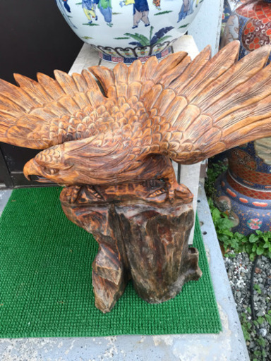 木製 置物 大型 鳶