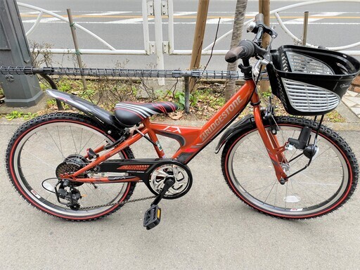 美品 整備済☆ブリヂストン マウンテンバイク 子供用 自転車 22インチ オレンジ