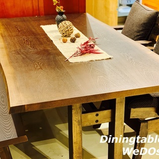 weDOstyle ウィドゥ・スタイル ダイニングテーブルセット テーブル チェア ベンチ 4点セット 茶 中古品