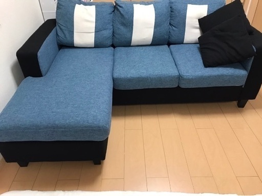 L字型　ソファ　クッション付き