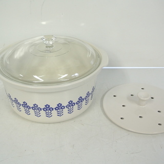 ＠ 北欧っぽい陶器のお鍋 キャセロール陶製  落とし蓋付き