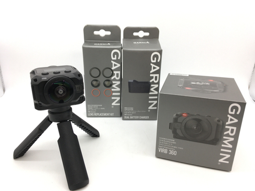 GARMIN VIRB360 アクションカメラ ﾊﾞｯﾃﾘｰ3個･箱･別売充電器･別売ﾚﾝｽﾞｷｯﾄ付