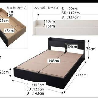 マットレス付き【未使用・訳アリ】セミダブル・２杯収納・棚コンセント付きフロアベッド・ホワイト・12528