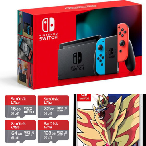 switch本体(付属品完備)＋他社製コントローラー＋ポケモンシールド＋32GB