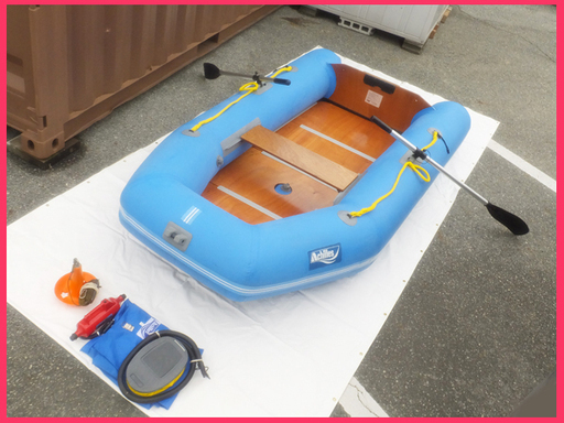 [K0124AY] アキレス ゴムボート LB-285 3人乗り 電動ポンプ フットポンプ付