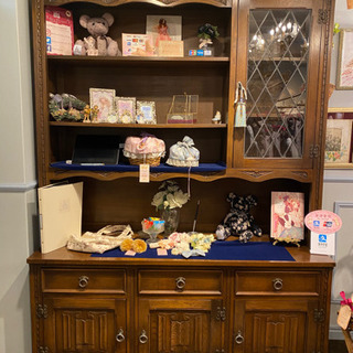 お値下げ】アンティーク棚 本棚 食器棚【見学歓迎】