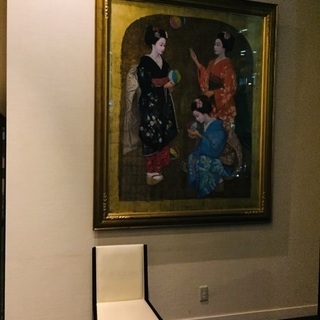 2月27日まで 北村修 油絵 とても大きい 送料無料 北村修 肉筆画 タイトル不明 色紙サイズ 舞妓 #観賞用 #二紀