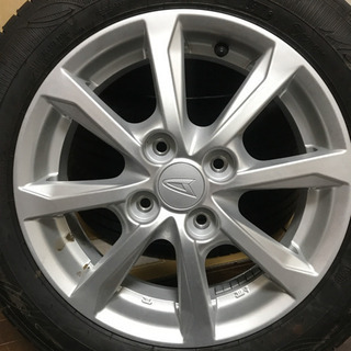 133-1ダンロップENASAVE155/65R14ダイハツ純正アルミホイール付4本セット14×4.5J+45バリ山イボ識別線あり2019年製造DUNLOP EC300+タント