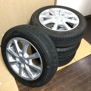 133-1ダンロップENASAVE155/65R14ダイハツ純正アルミホイール付4本セット14×4.5J+45バリ山イボ識別線あり2019年製造DUNLOP EC300+タント
