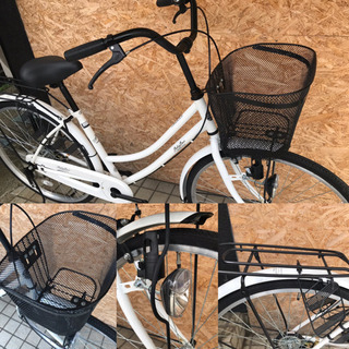 サイモト　patio box  26インチ 前カゴ・リアキャリア付きシティサイクル
