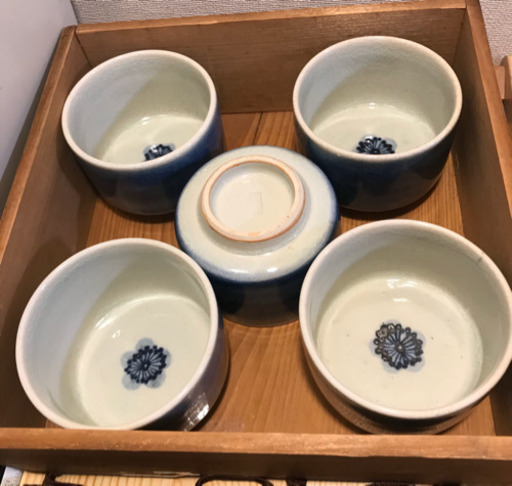 値下げ！骨董‼️呉須梅花文汲出茶碗‼️美品‼️箱入、未使用、保管品‼️