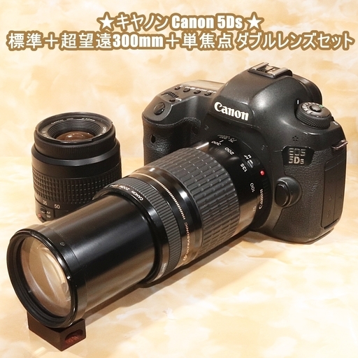 ★キヤノン Canon 5Ds 標準＋超望遠300mm＋単焦点 ダブルレンズセット