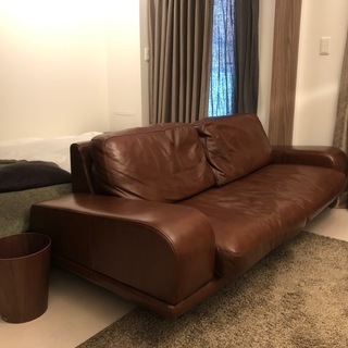 【ほぼ未使用】3350｜3人掛けソファ｜ブラウン｜幅2020 奥行890 高さ730 座高400mm｜five by five (ファイブ・バイ・ファイブ)｜ACTUS(アクタス)