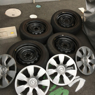 タイヤ　175/65R14 マツダ純正ホイールカバー付