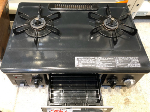 LPガス ガステーブル 2017年製 幅56cm パロマ ガスコンロ 左強火 水無
