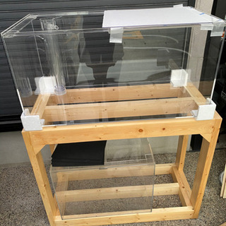 引き取り！アクリル水槽　90×45×45・2セット！ 引き取り限定 未使用アクリル水槽 90×45×45 オーバーフロー 大阪