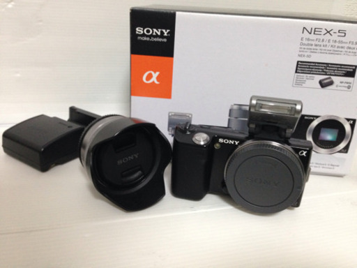 （おまけでNEX-5） Eマウント 単焦点 16mm F2.8「SEL16F28」きれいな光学系　軽くて明るいパンケーキレンズ sony nex-3 ホワイト SONY 単焦点レンズ SEL16F28付き