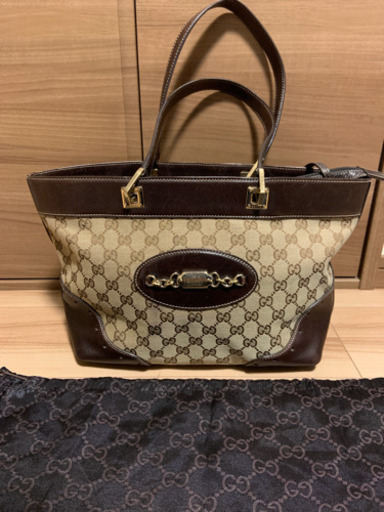 GUCCI  グッチ 145993  GGキャンバス　レザー トートバッグ