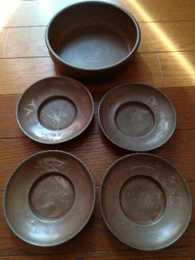 銅の茶托4客　銅の器