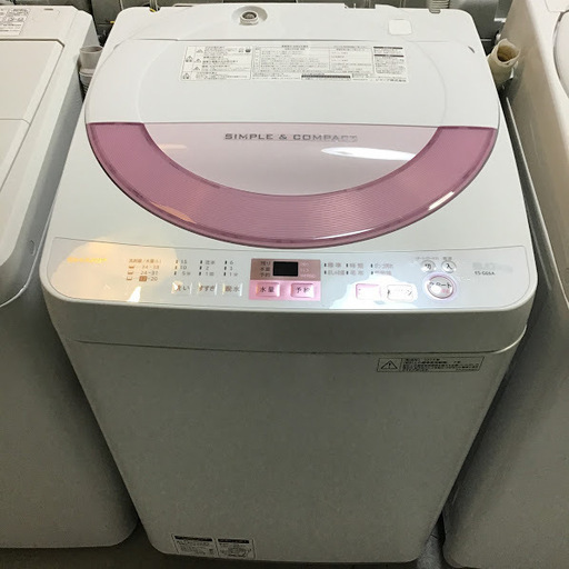 【送料無料・設置無料サービス有り】洗濯機 2017年製 SHARP ES-GE6A-P 中古