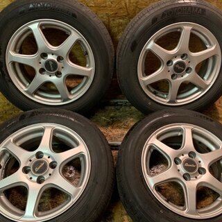 YOKOHAMA/ECOS 165/70R14 15年製夏タイヤ 4本Set 社外アルミ 14×5.5 