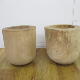 天然木使用　鉢カバー　2個セット