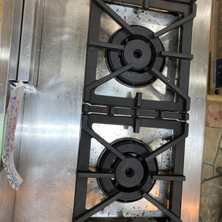 中古 オザキ オーブン付ガステーブル OZS-80R ガスコンロ 800×550×800 都市ガス ガスレンジ 自動点火 業務用 厨房機器