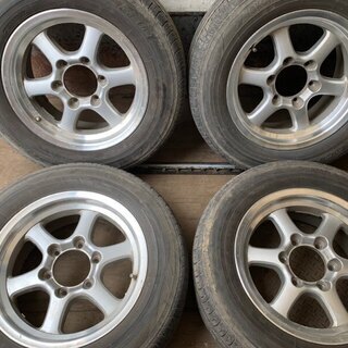 YOKOHAMA/Earth-1 225/60R16 11年製 溝あり夏タイヤ 社外アルミ 16×7J6HPCD139.7+25 ハイエース等 (TT29) クレジットカード QR決済可能