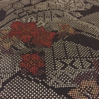 奄美大島紬 泥染め 短尺