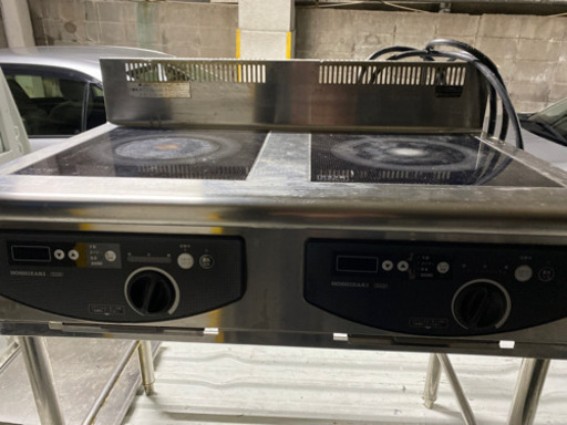 ホシザキIHコンロ・2口IH調理器　3相200V　W900×D600×H800HIH-55TB　中古　厨房