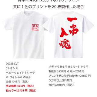 日本最安値級 オリジナルTシャツ プリント屋 ！価格、品質に自信あり！是非当店でお見積させて下さい！ − 大阪府