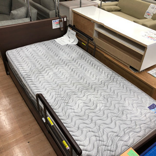 在庫1点！【プラッツ製】電動ヘッドレス付リクライニングベッド　ダブルコイルマットレス付 2モーター シングルベッド★着払可（自社配送時）