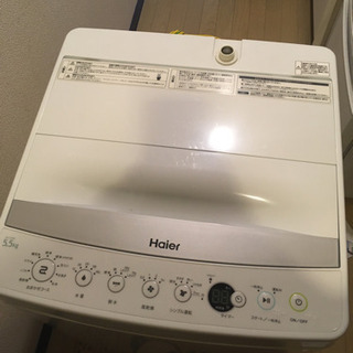 ハイアール　5.5㎏　全自動洗濯機　JW-C55BE 2016年...