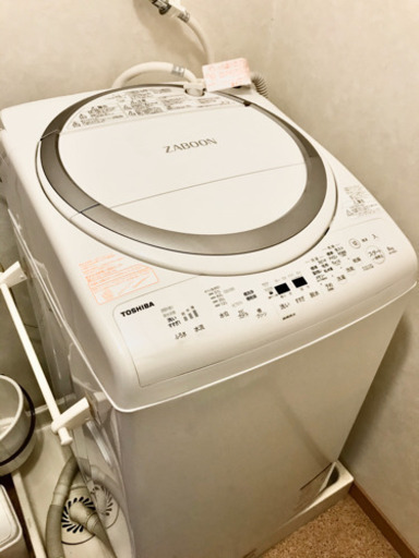 【大幅値下げ！】【美品】【保証あり】東芝　東芝 タテ型洗濯乾燥機 ZABOON 8kg メタリックシルバー AW-8V6 S
