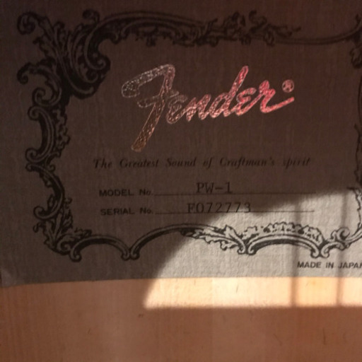 FENDER ハイエンドアコースティックギター PW-1 【公式通販】