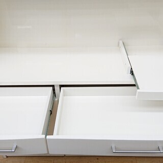 ★ホワイト ワイド レンジボード 食器棚 UV塗装★140×46×206☆配達可能 買取帝国 朝霞店