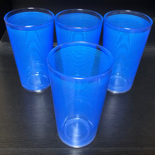 ＊決定＊差し上げます【USED】★青いシマシマが涼し気なグラス　...