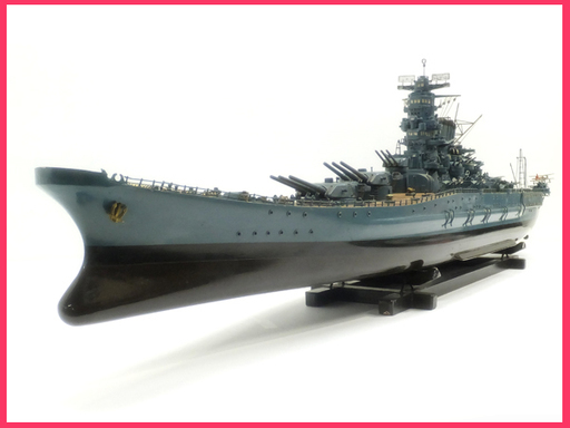 [N0203E] 当時物 戦艦大和 東宝映画 『連合艦隊司令長官 山本五十六』 三船敏郎 1968年 劇場展示木製模型